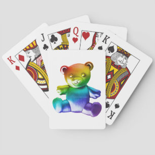 SlipperyJoe's brushed metal teddy bear smooth grad Poker Cards