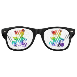 SlipperyJoe's brushed metal teddy bear smooth grad Retro Sunglasses