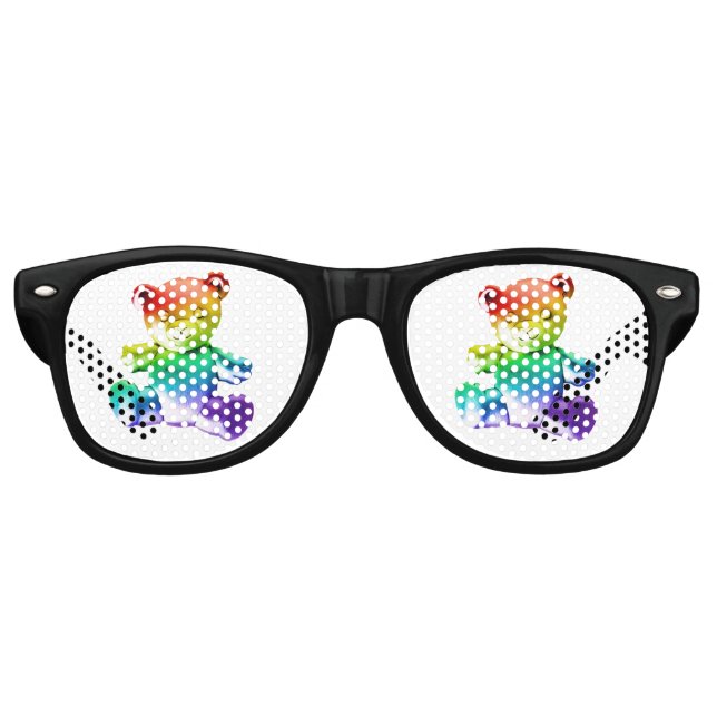SlipperyJoe's brushed metal teddy bear smooth grad Retro Sunglasses (Front)