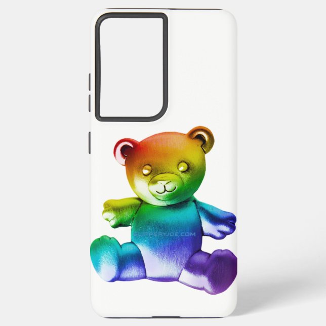 SlipperyJoe's brushed metal teddy bear smooth grad Samsung Galaxy Case (Back)