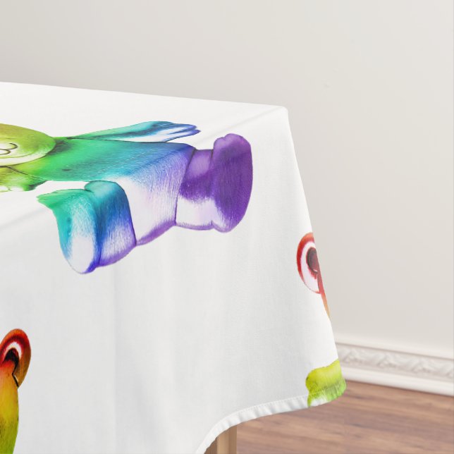 SlipperyJoe's brushed metal teddy bear smooth grad Tablecloth (In Situ)