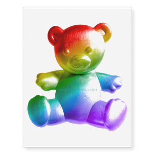 SlipperyJoe's brushed metal teddy bear smooth grad Temporary Tattoos