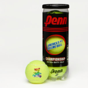 SlipperyJoe's brushed metal teddy bear smooth grad Tennis Balls