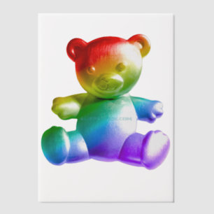 SlipperyJoe's brushed metal teddy bear smooth grad Vellum Invitations