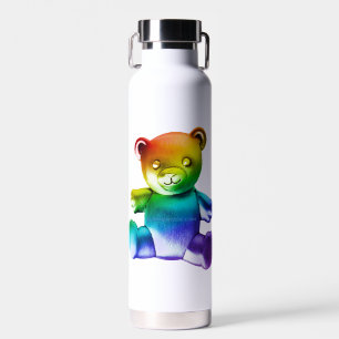 SlipperyJoe's brushed metal teddy bear smooth grad Water Bottle