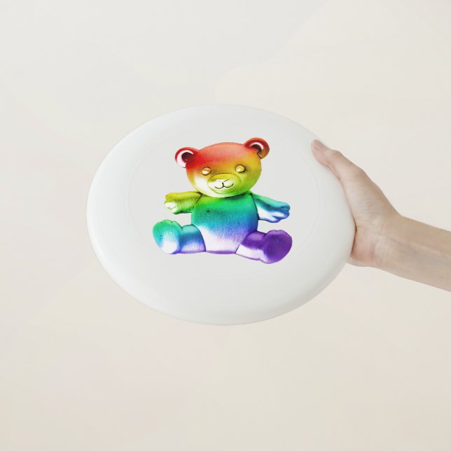 SlipperyJoe's brushed metal teddy bear smooth grad Wham-O Frisbee (In Hand)