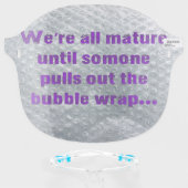 SlipperyJoe's Bubble Wrap popping funny saying pur Face Shield (Front w/Glasses)