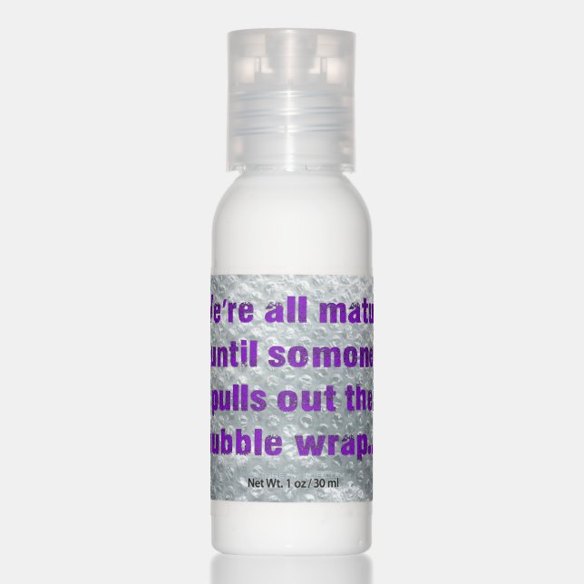 SlipperyJoe's Bubble Wrap popping funny saying pur Hand Lotion (Front)