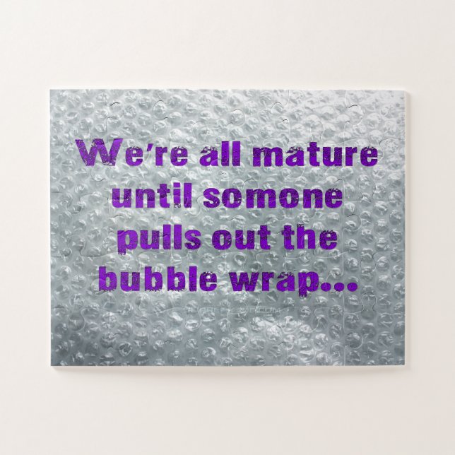 SlipperyJoe's Bubble Wrap popping funny saying pur Jigsaw Puzzle (Horizontal)