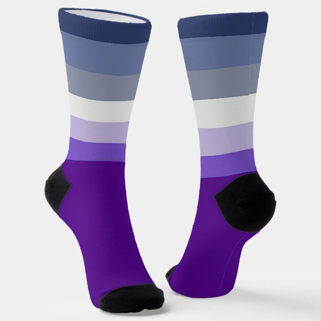 SlipperyJoe's Butch Lesbian Pride Flag gay gifts L Socks (Angled)