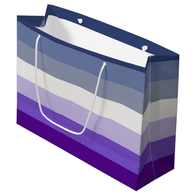 SlipperyJoe's Butch Lesbian Pride Flag represent b Large Gift Bag (Front Angled)
