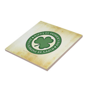 SlipperyJoe's celebrating Saint Patrick's Day Iris Ceramic Tile