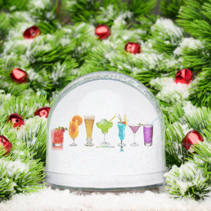 SlipperyJoe's Cheers alcohol cocktail pride neon c Snow Globe