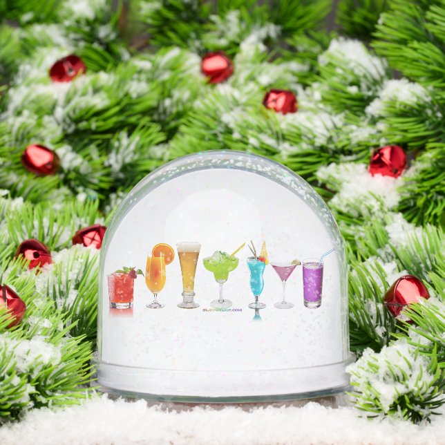 SlipperyJoe's Cheers alcohol cocktail pride neon c Snow Globe (Christmas)