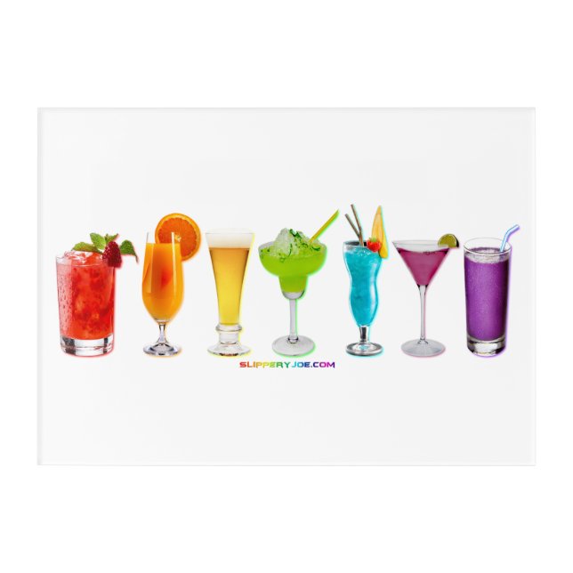 SlipperyJoe's cheers alcohol cocktails LGBTQIA gay Acrylic Print (Front)