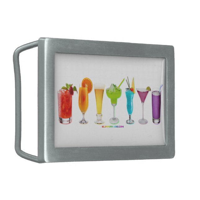 SlipperyJoe's cheers alcohol cocktails LGBTQIA gay Belt Buckle (Front Left)