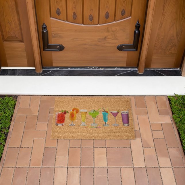 SlipperyJoe's cheers alcohol cocktails LGBTQIA gay Fiber Doormat (Insitu (Outdoor))