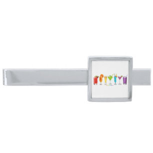 SlipperyJoe's cheers alcohol cocktails LGBTQIA gay Silver Finish Tie Bar
