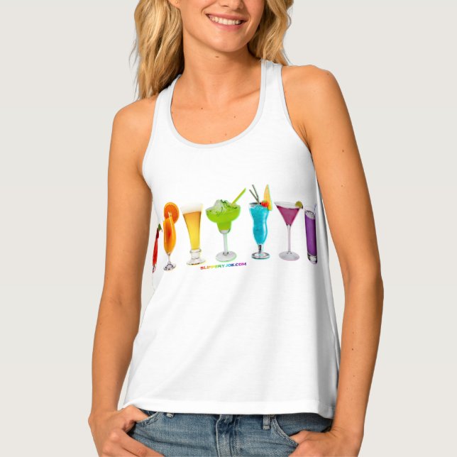SlipperyJoe's cheers alcohol cocktails LGBTQIA gay Tank Top (Front)