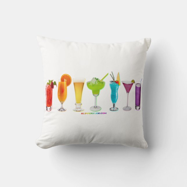 SlipperyJoe's cheers alcohol cocktails LGBTQIA gay Throw Pillow (Front)