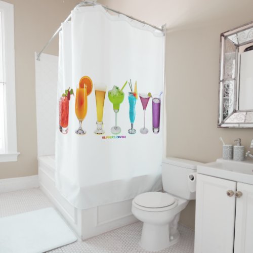 SlipperyJoes Cheers drink alcohol cocktail pride  Shower Curtain