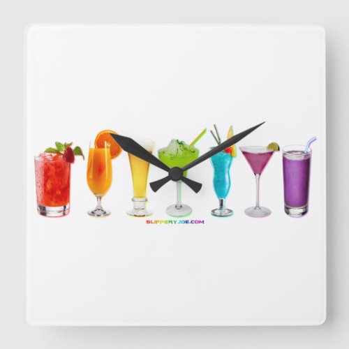 SlipperyJoes Cheers drink alcohol cocktail pride  Square Wall Clock