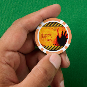 SlipperyJoe's chilling Halloween scene bats dark e Poker Chips