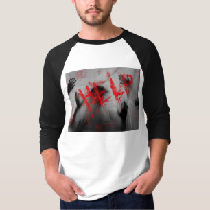SlipperyJoe's chilling horror-themed visual thick T-Shirt