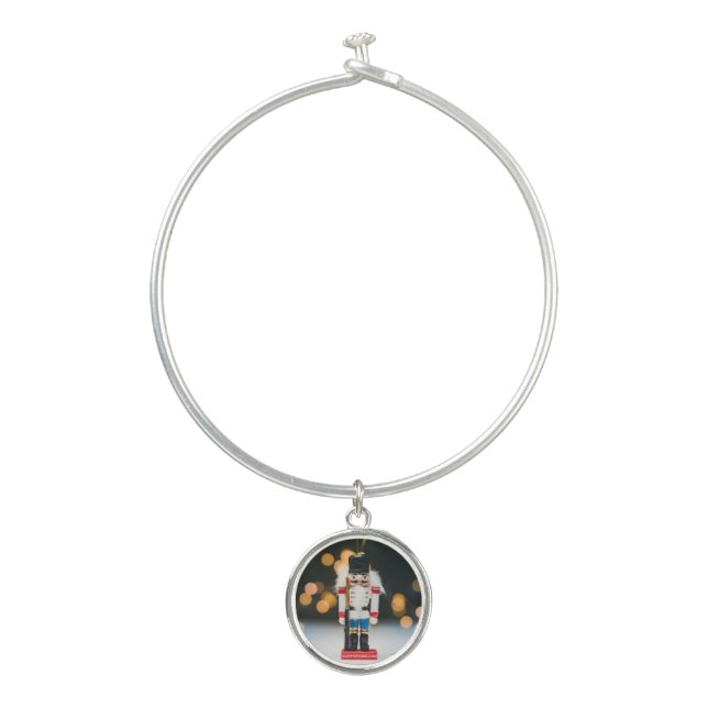 SlipperyJoe's Christmas classic nutcracker ornamen Bangle Bracelet (Front)