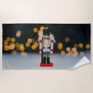SlipperyJoe's Christmas classic nutcracker ornamen Beach Towel