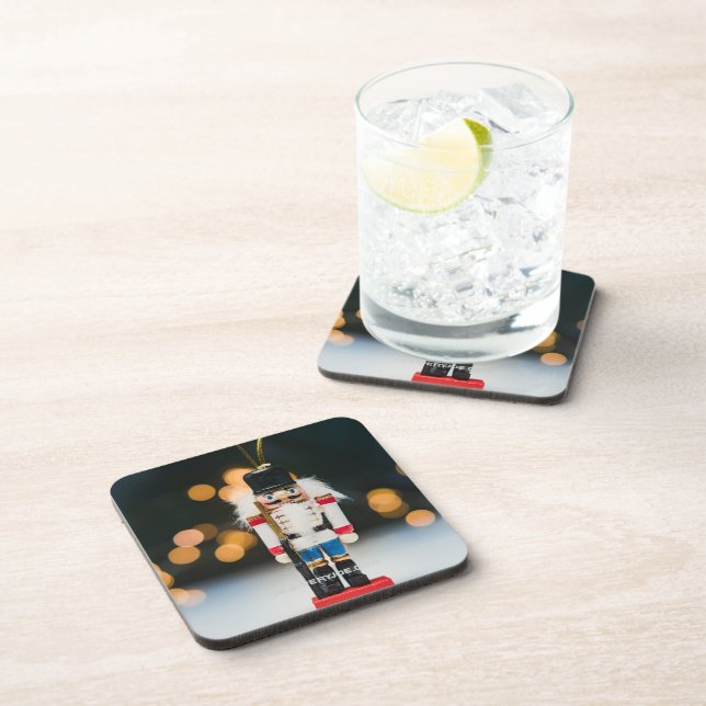 SlipperyJoe's Christmas classic nutcracker ornamen Beverage Coaster (Right Side)