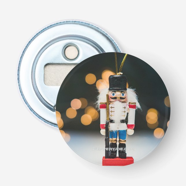 SlipperyJoe's Christmas classic nutcracker ornamen Bottle Opener (Front)