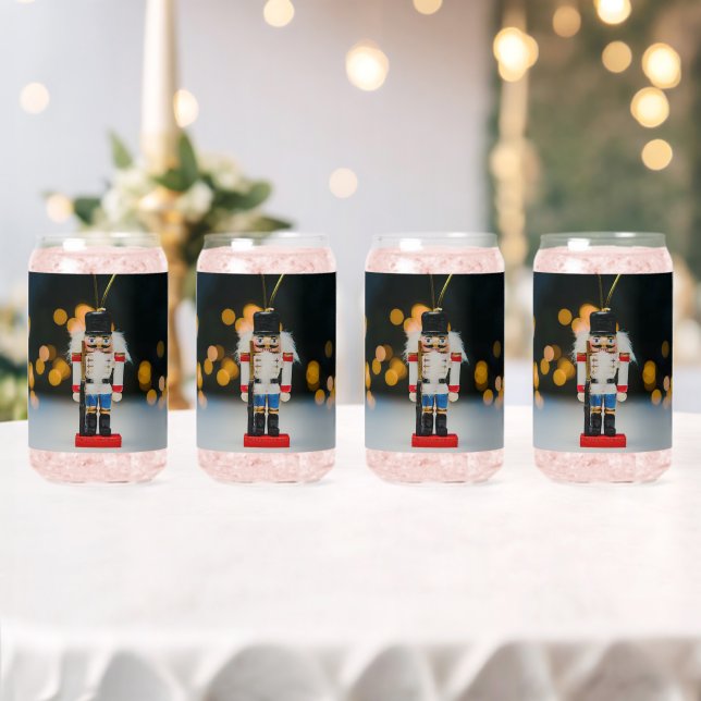 SlipperyJoe's Christmas classic nutcracker ornamen Can Glass (Insitu (Wedding))
