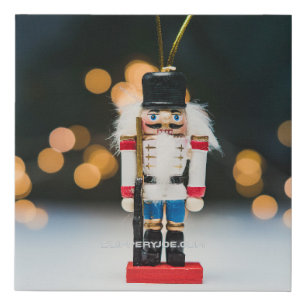 SlipperyJoe's Christmas classic nutcracker ornamen Faux Canvas Print