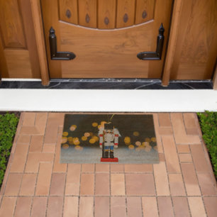SlipperyJoe's Christmas classic nutcracker ornamen Fiber Doormat