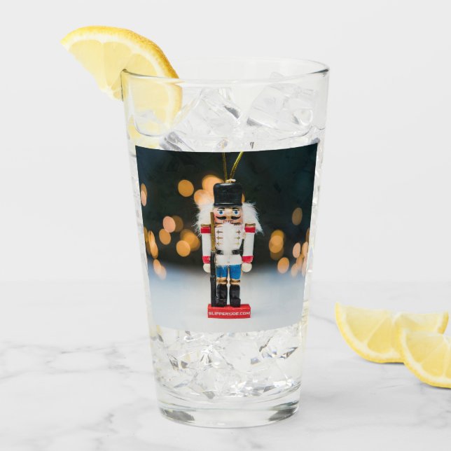 SlipperyJoe's Christmas classic nutcracker ornamen Glass (Front Ice)