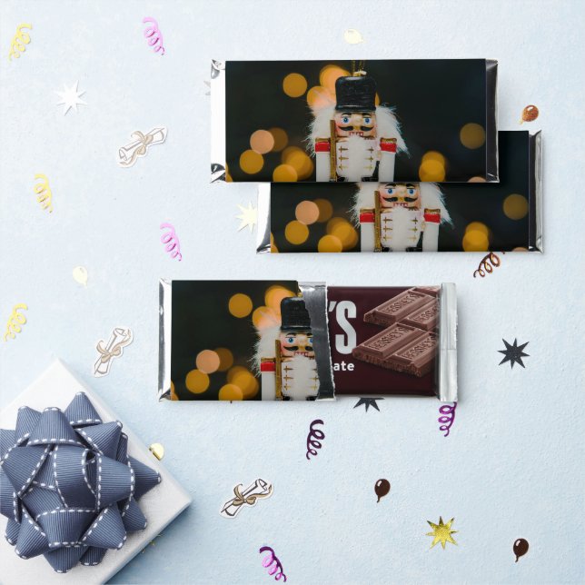 SlipperyJoe's Christmas classic nutcracker ornamen Hershey Bar Favors (Front)