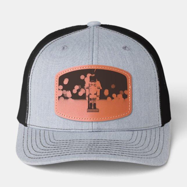 SlipperyJoe's Christmas classic nutcracker ornamen Leather Patch Hat (Front)