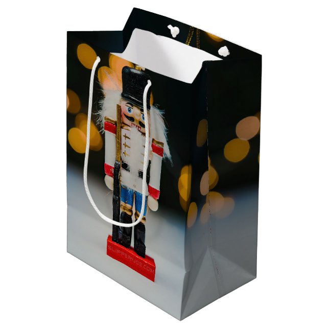 SlipperyJoe's Christmas classic nutcracker ornamen Medium Gift Bag (Front Angled)