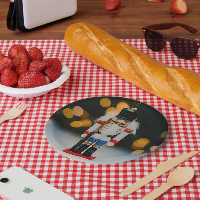 SlipperyJoe's Christmas classic nutcracker ornamen Paper Plates (Picnic)
