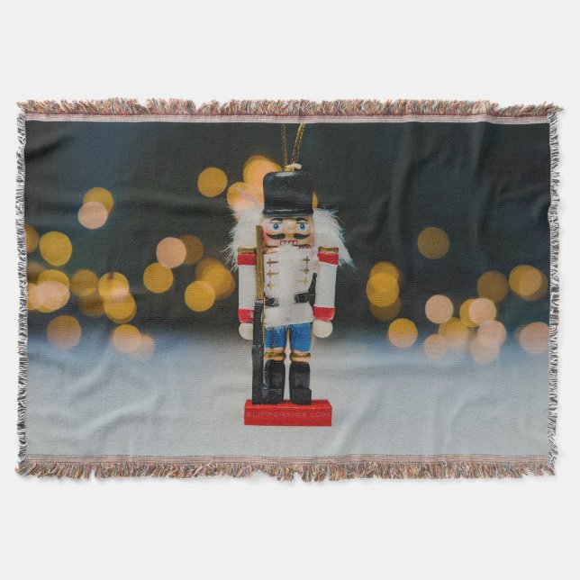 SlipperyJoe's Christmas classic nutcracker ornamen Throw Blanket (Front)