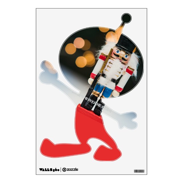 SlipperyJoe's Christmas classic nutcracker ornamen Wall Decal (Front)