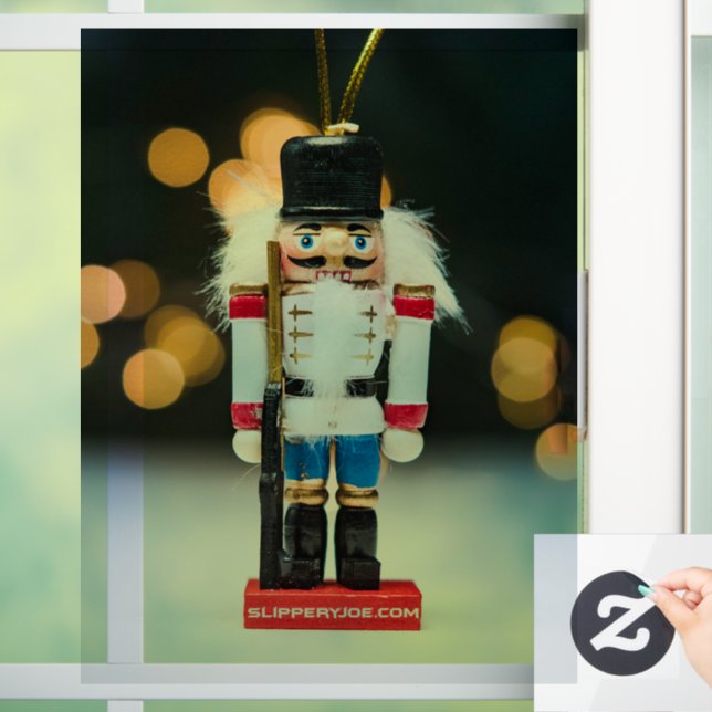 SlipperyJoe's Christmas classic nutcracker ornamen Window Cling (Home)