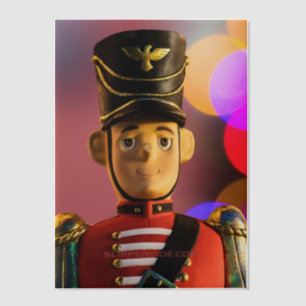 SlipperyJoe's Christmas classic toy soldier friend Vellum Invitations