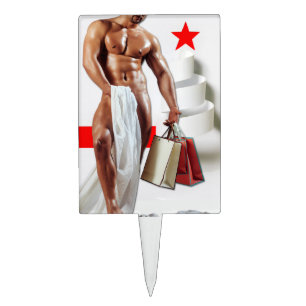 SlipperyJoe's Christmas shopping white paper spira Cake Topper
