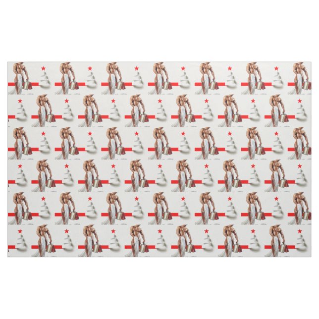 SlipperyJoe's Christmas shopping white paper spira Fabric (Yard)