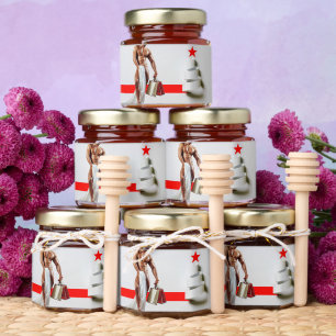 SlipperyJoe's Christmas shopping white paper spira Honey Jar Favors