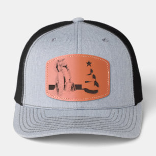 SlipperyJoe's Christmas shopping white paper spira Leather Patch Hat