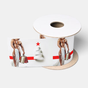 SlipperyJoe's Christmas shopping white paper spira Satin Ribbon