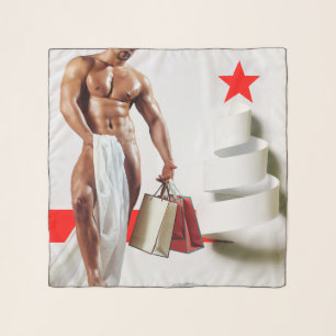 SlipperyJoe's Christmas shopping white paper spira Scarf
